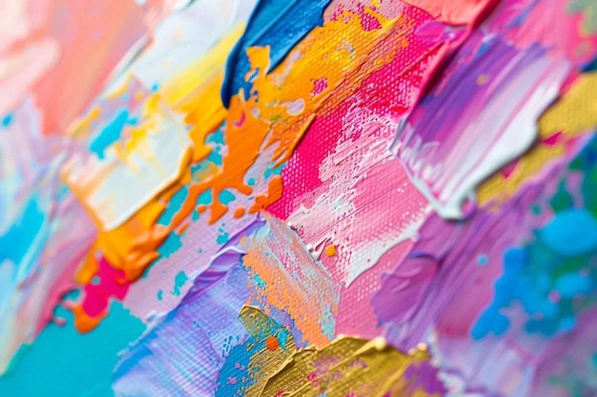 vibrant color painting close up