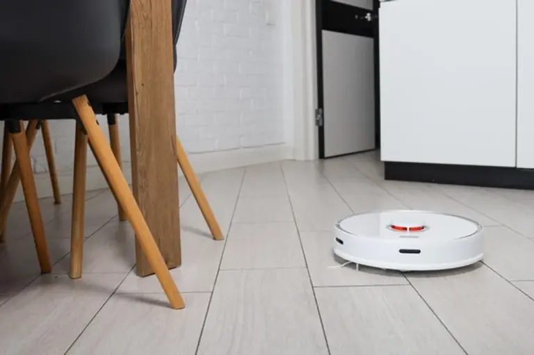 robotic vacuum cleaner modern apartment floor