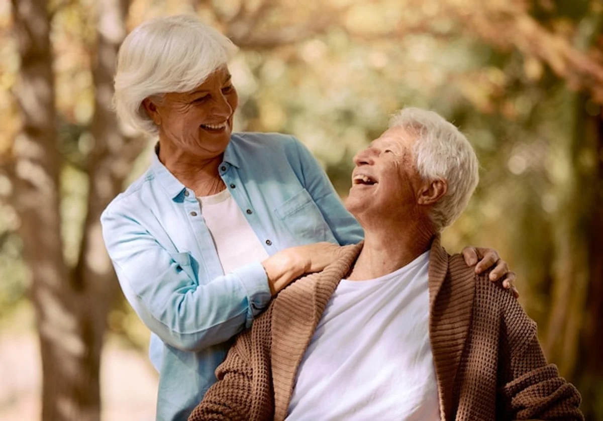 happy retired people enjoy life outdoors germany