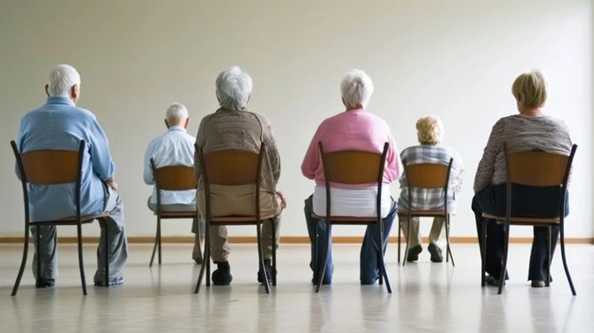 elderly doing chair leg exercise
