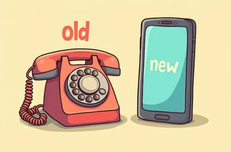 retro mobile phone vs modern smartphone comparison