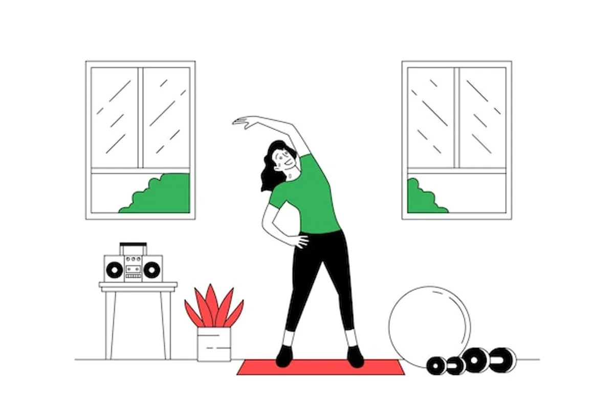 home fitness hiit workout with household objects living room