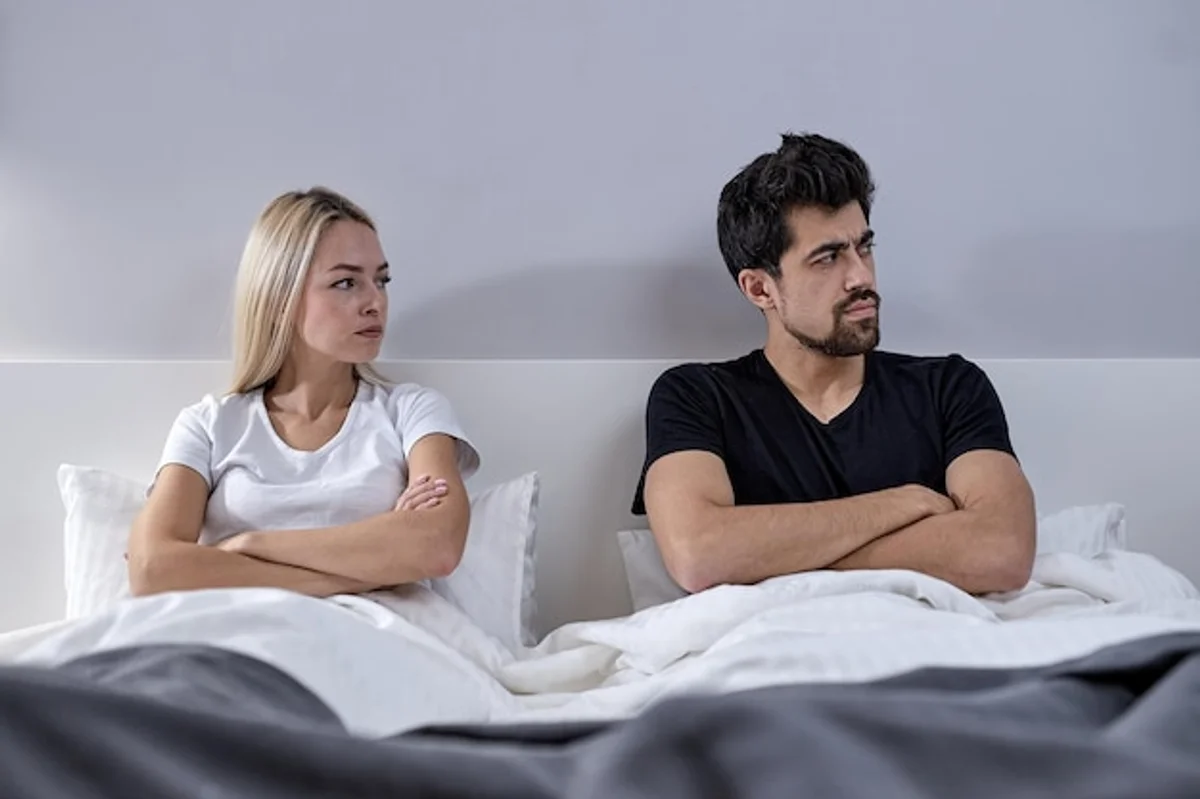 calm couple talking together after argument