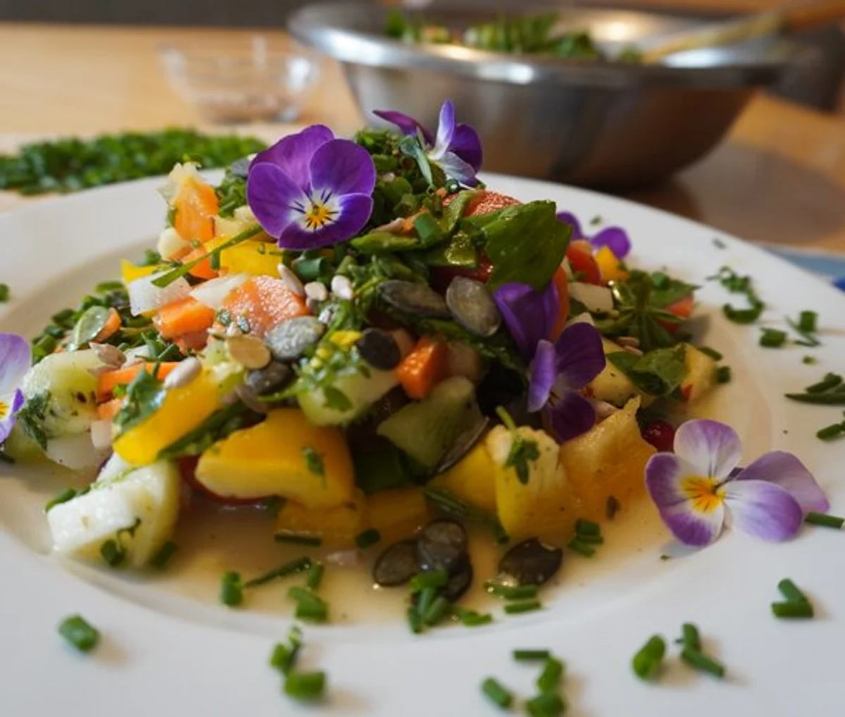 spring wild herbs garden Germany fresh vitamin salad