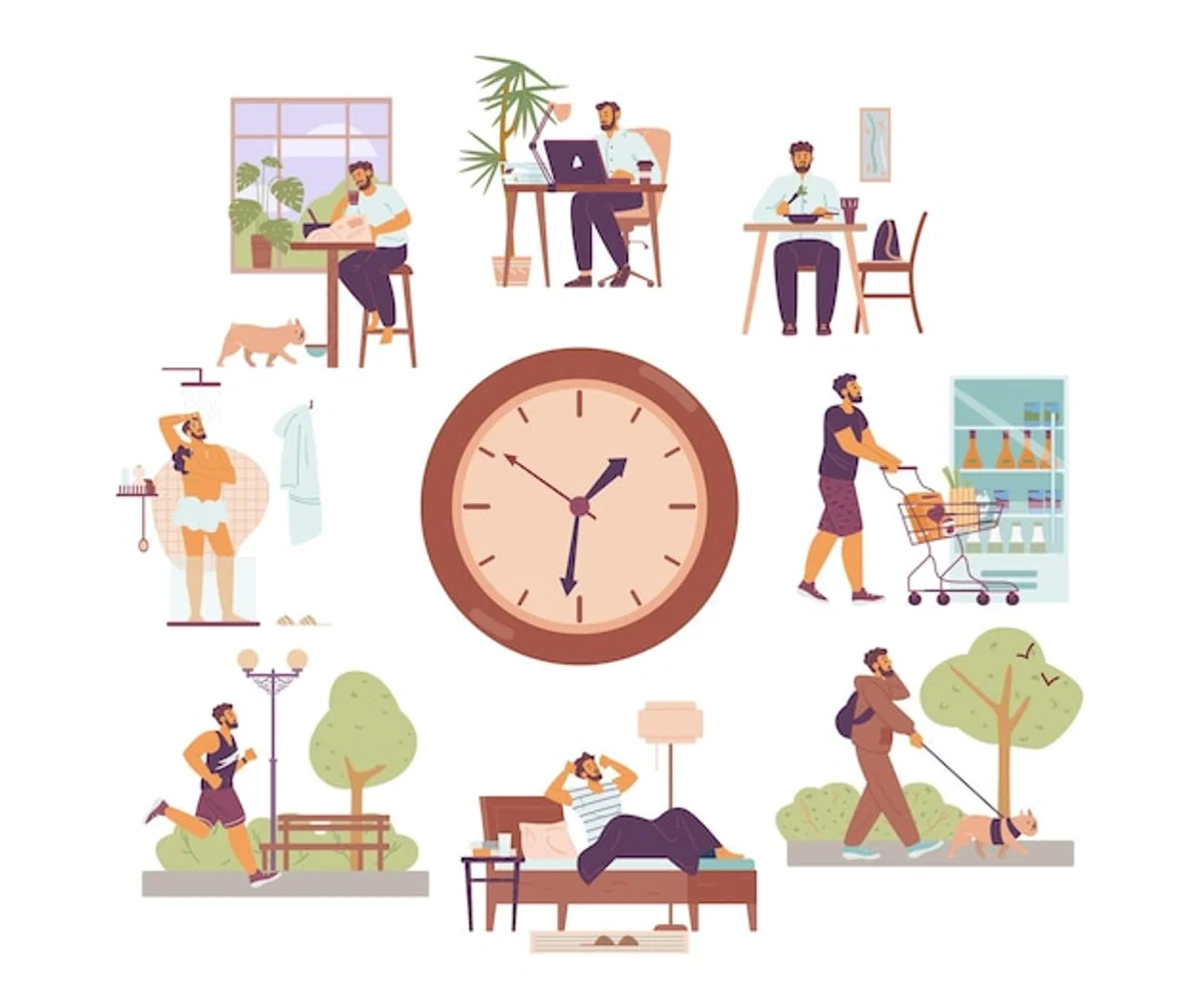 productive morning routine modern office