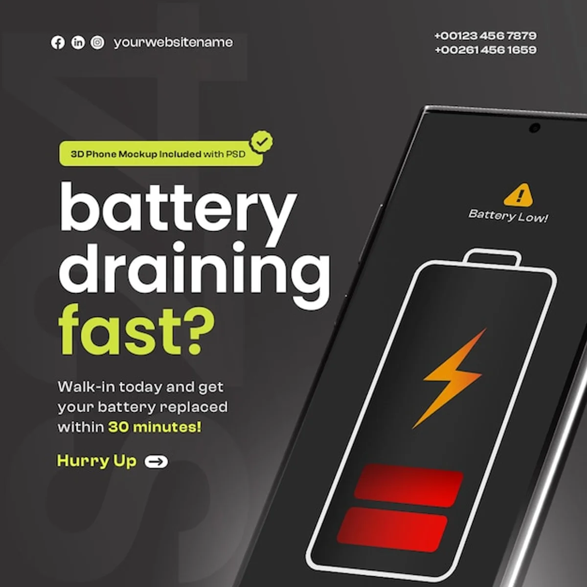 smartphone battery running out quickly on desk