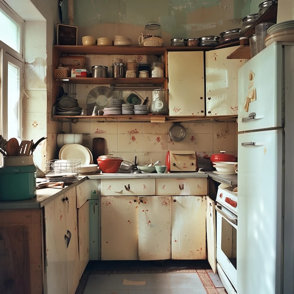 messy kitchen workspace real life