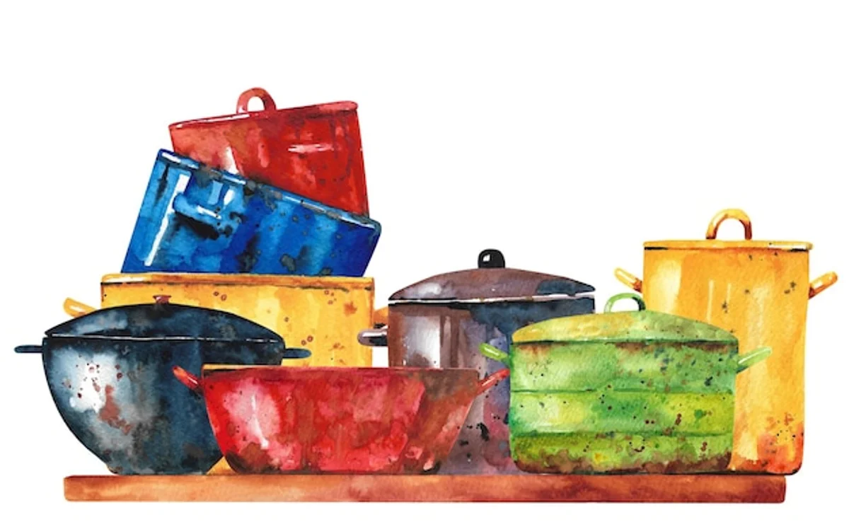 painting with kitchen utensils