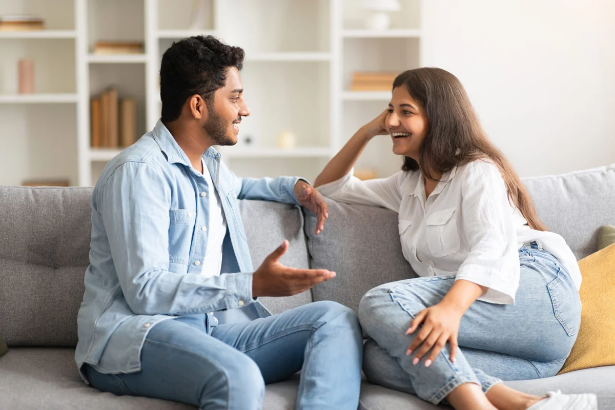 Honest emotional communication in german relationship, diverse middle aged couple